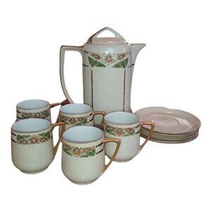 antique imperial austria antoinette China tea set Signed Rare Serving For 5